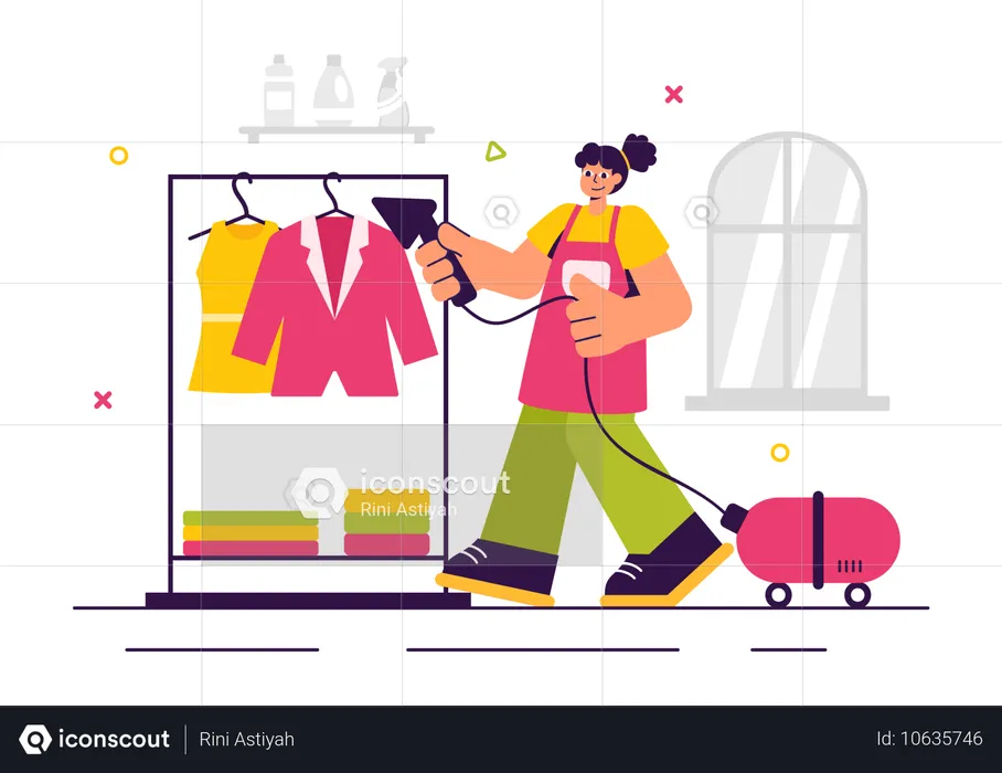 Dry Cleaner Store Service  Illustration