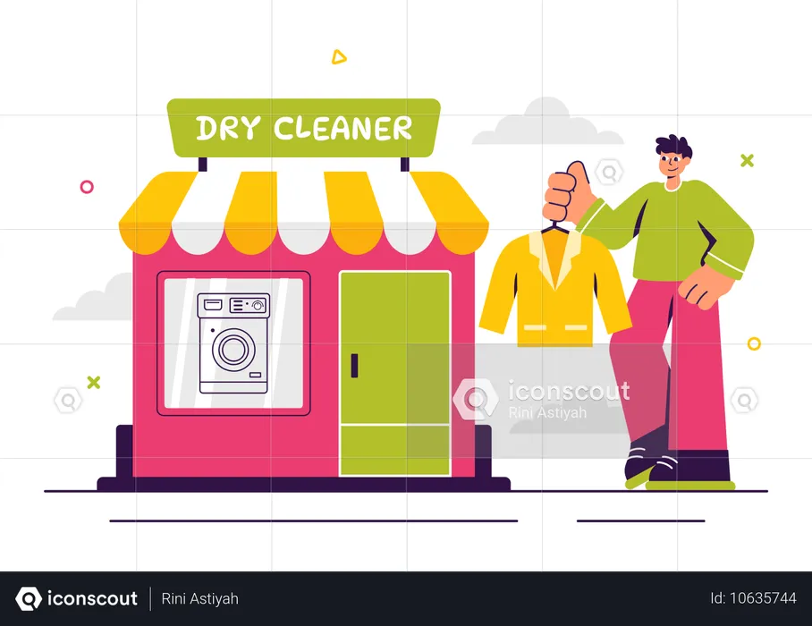 Dry Cleaner Store Service  Illustration