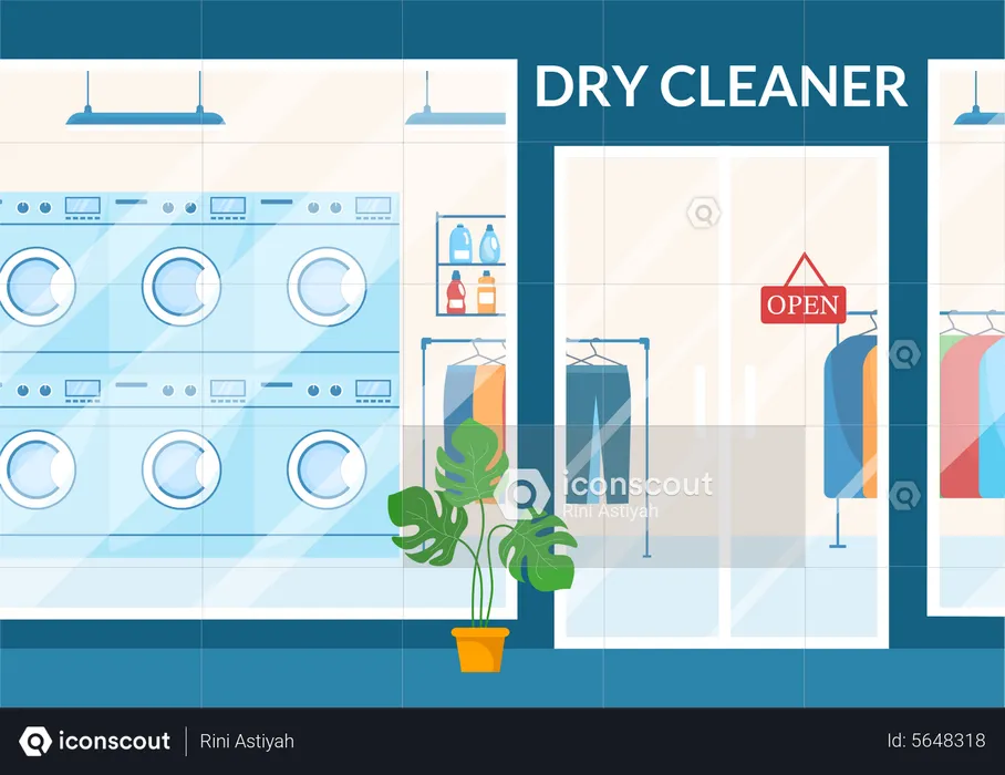 Dry Cleaning shop  Illustration