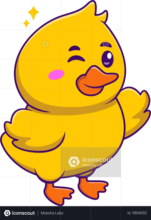 Duck Blinking Eyes  Illustration