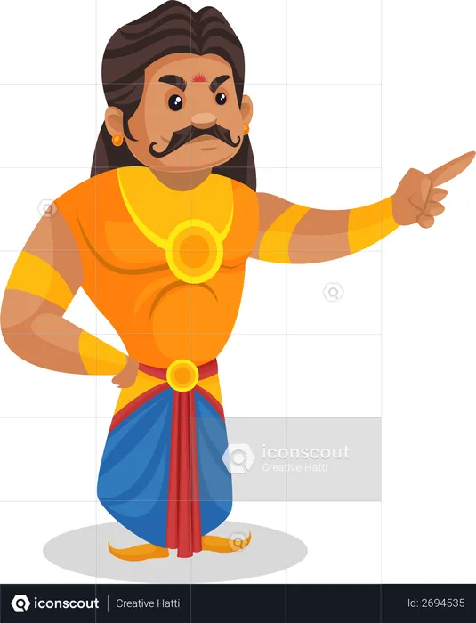 Duryodhana pointing at something  Illustration
