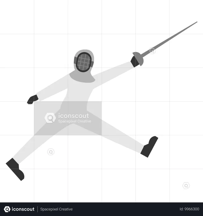 Dynamic action fencer  Illustration