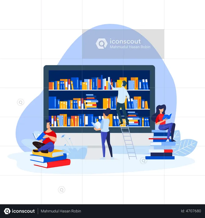 E-Bibliothek  Illustration