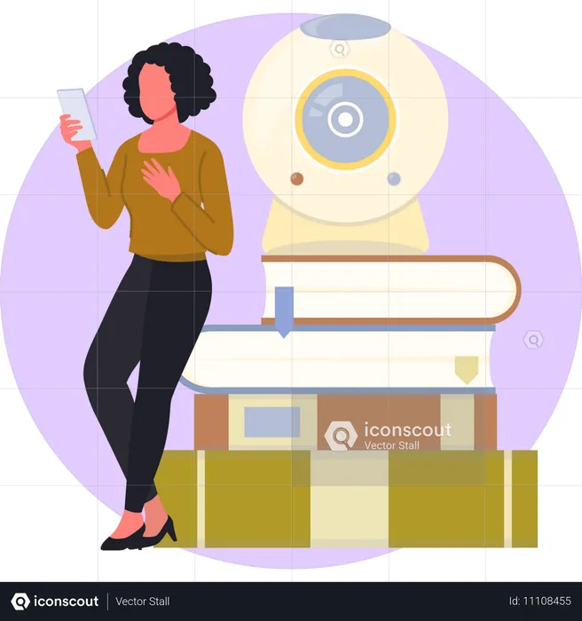 E-book reader standing near book  Illustration