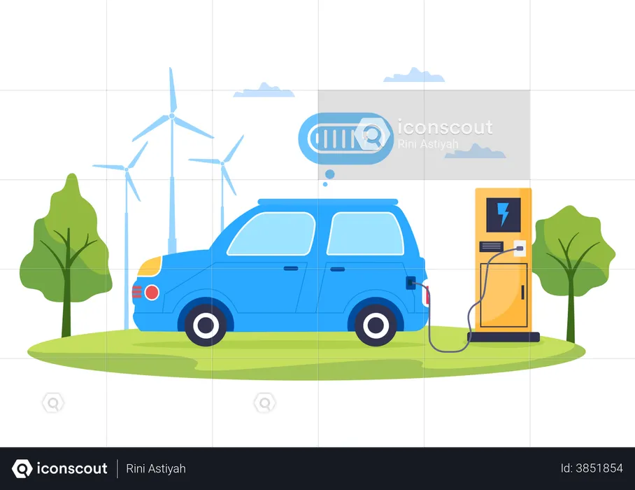 E car charging  Illustration