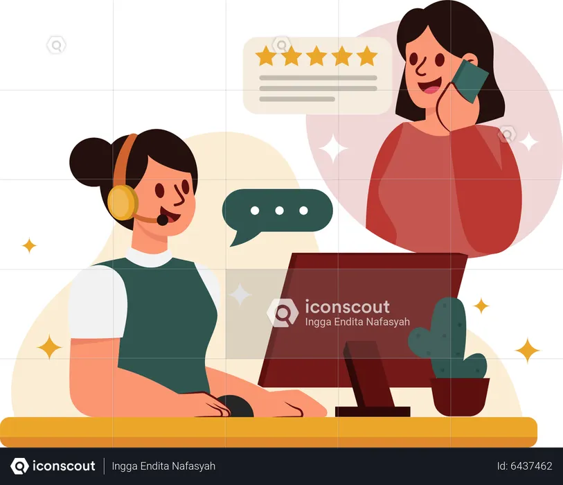 E-Commerce customer service agent  Illustration