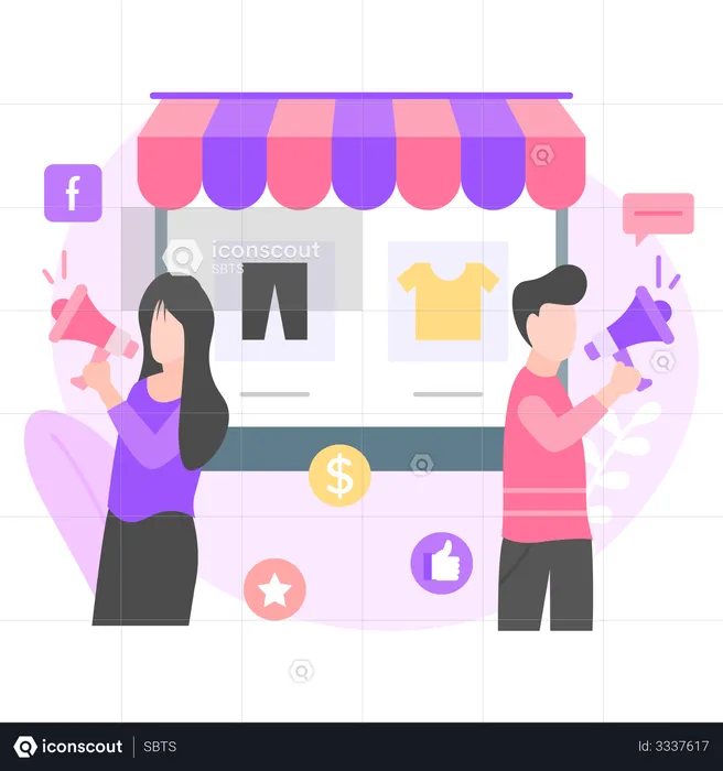E commerce marketing  Illustration