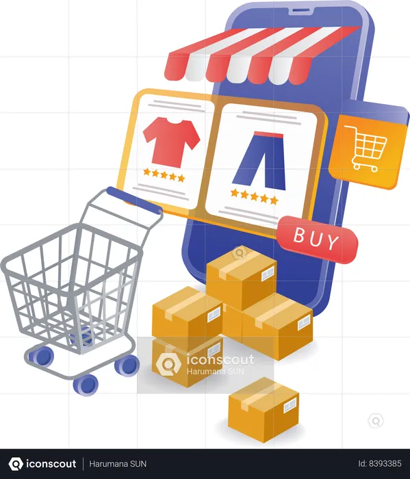 E commerce online shopping  Illustration