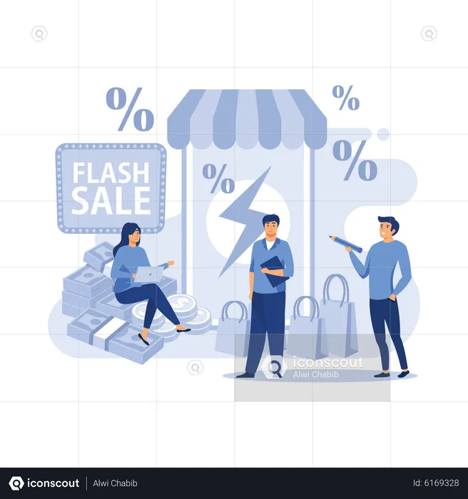 E commerce promotion flash sale  Illustration