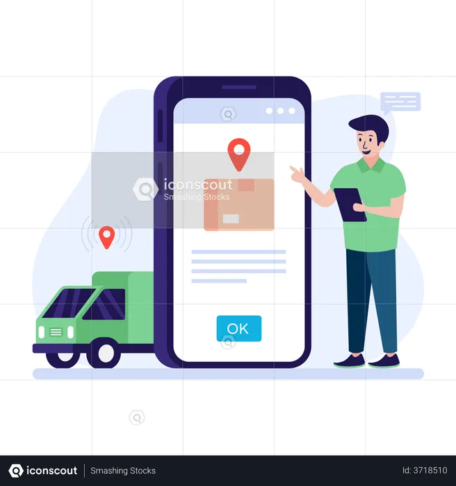 E-commerce shipping application  Illustration