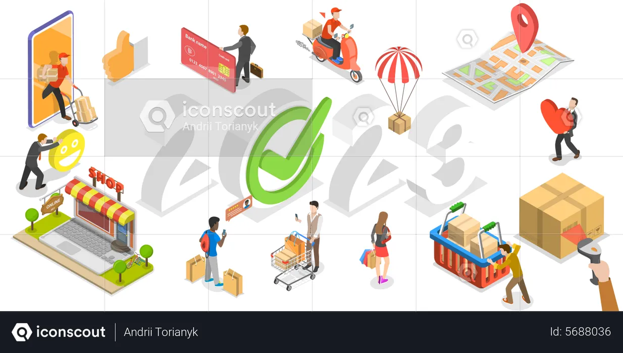 E-commerce Trends In New Year 2023  Illustration