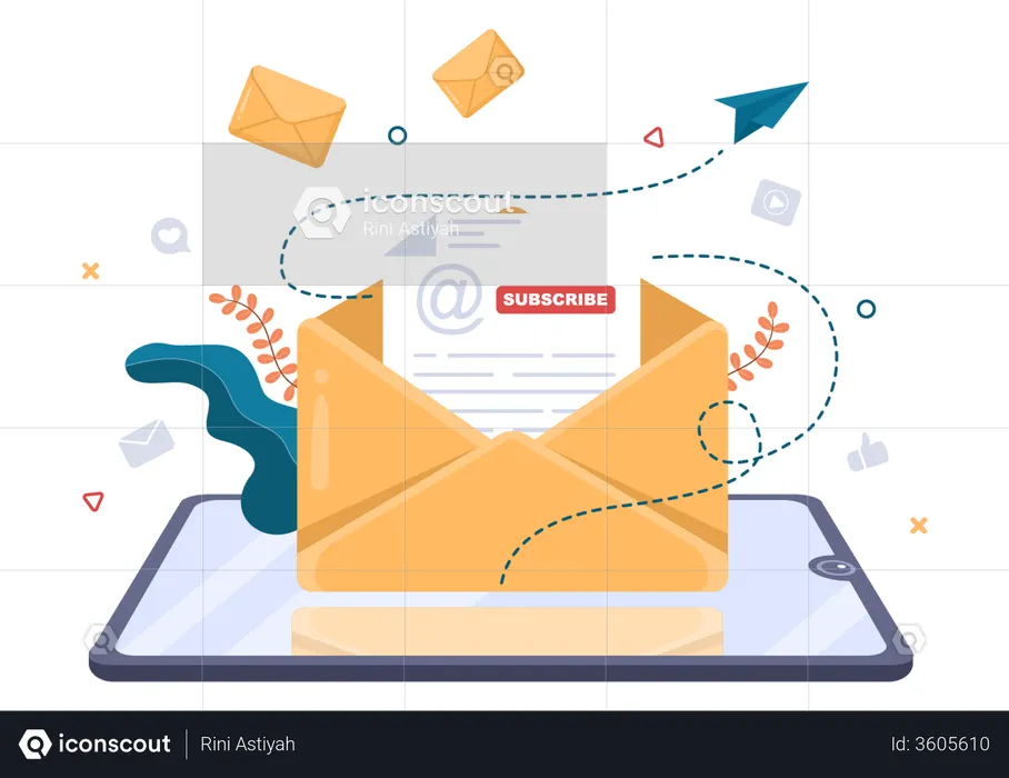 E-mail de assinatura de saída  Ilustração