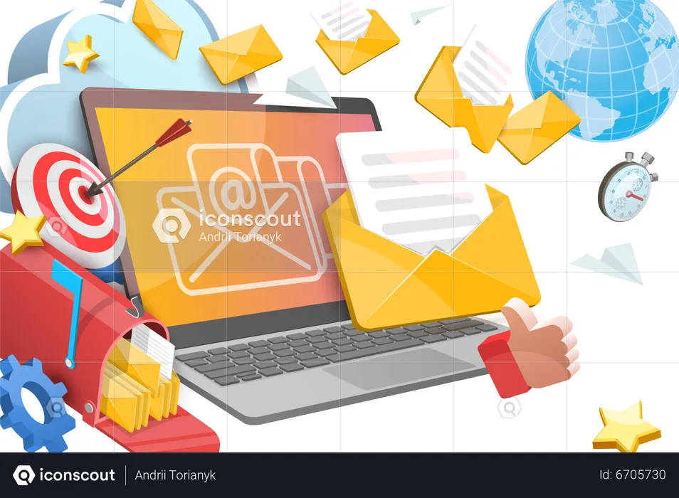 Marketing de email  Ilustração