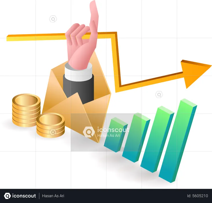 E-mail marketing de investimento empresarial  Ilustração