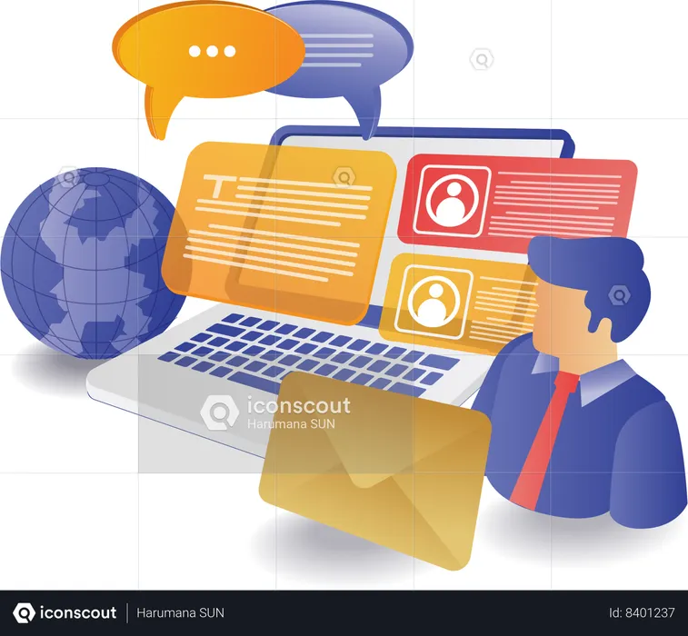 E-mails de marketing social  Illustration