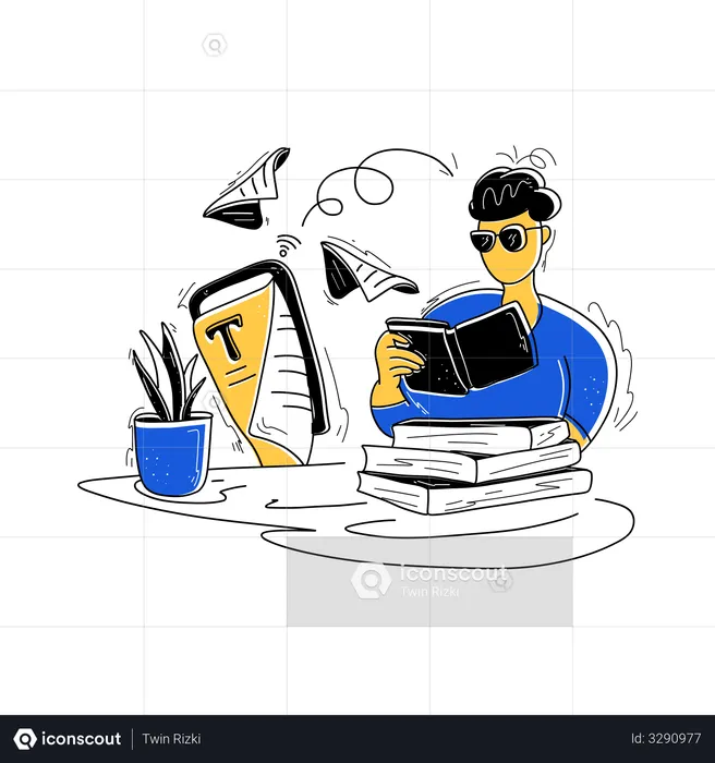 E-Reading  Illustration