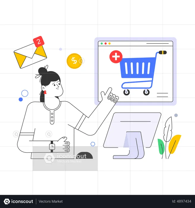 E Shopping  Illustration