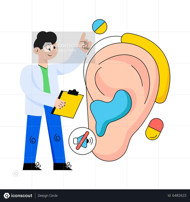 Ear Hearing Aid Machine  Illustration