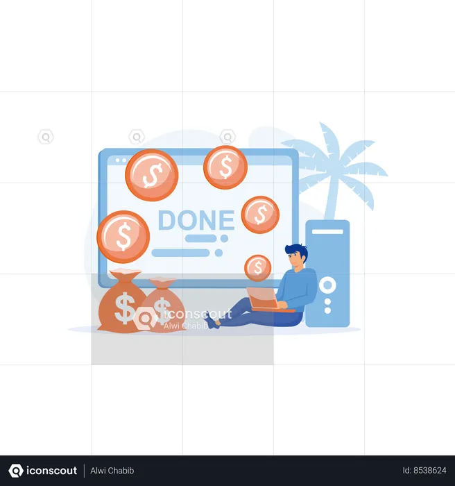 Earn Money Online  Illustration