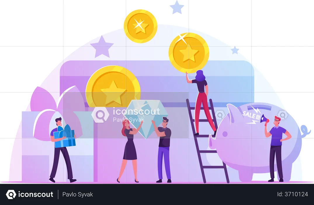 Earn Reward and Loyalty Program  Illustration