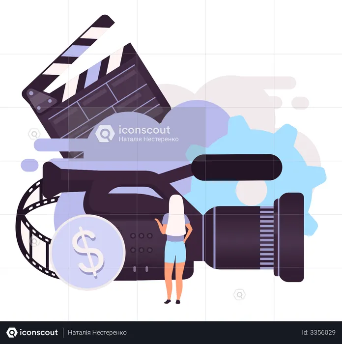 Earning revenue by video production  Illustration