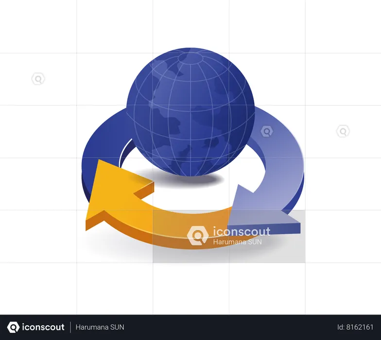Earth circle business concept illustration  Illustration