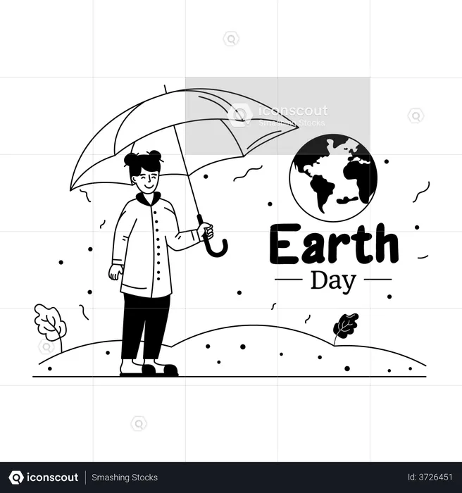Earth Day Date  Illustration
