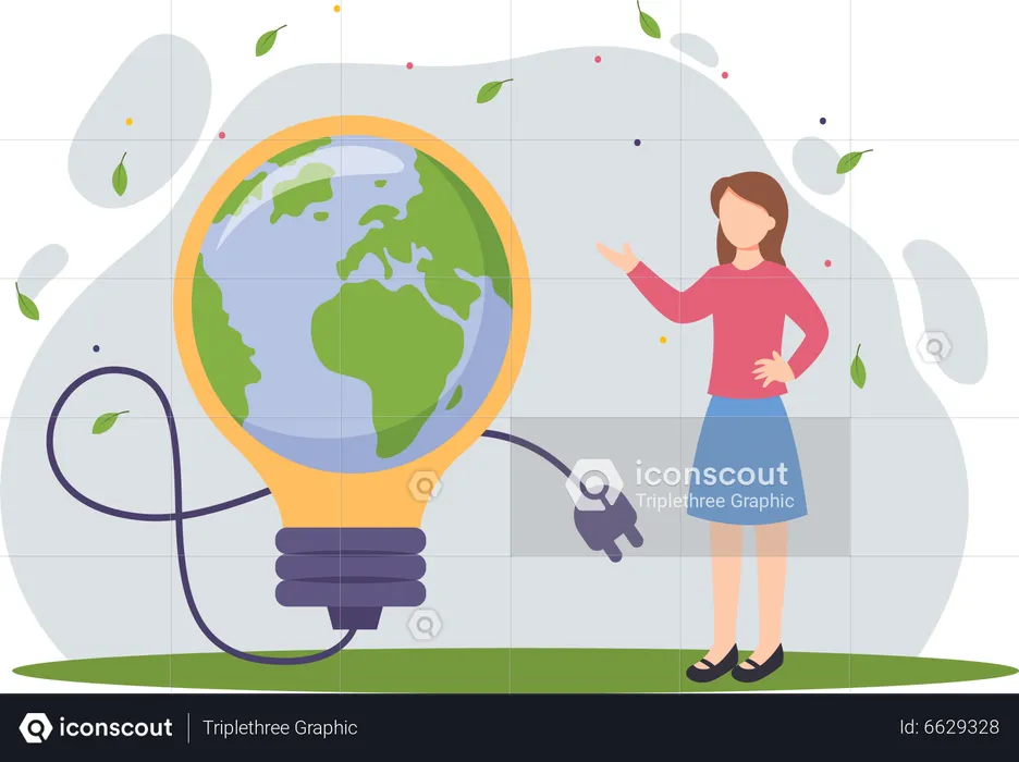 Earth Day Flat Design  Illustration