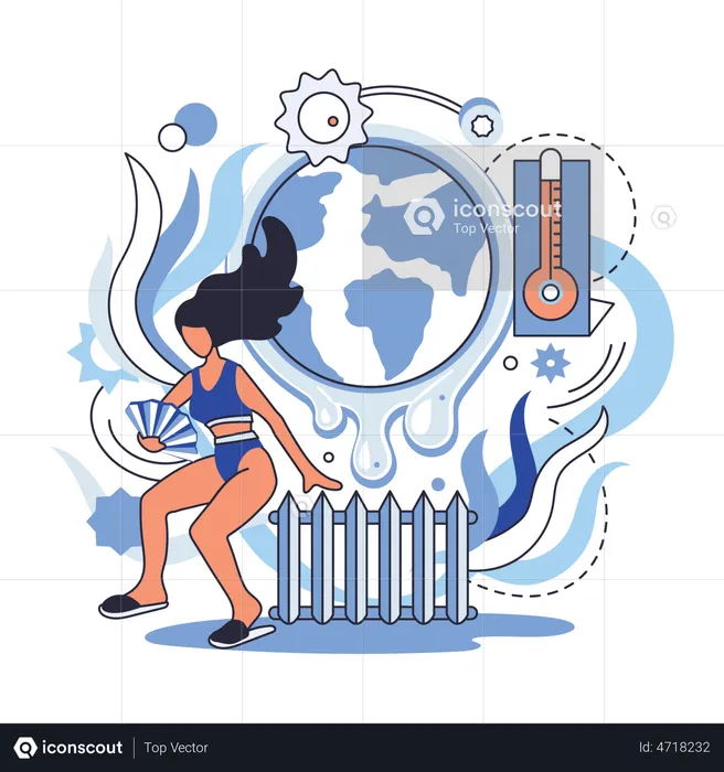 Earth Temperature rises  Illustration