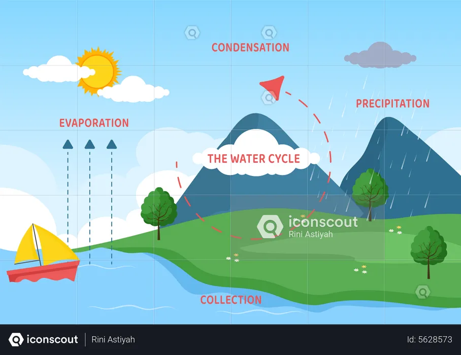 Earth water cycle  Illustration