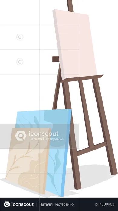 Easel with canvas  Illustration