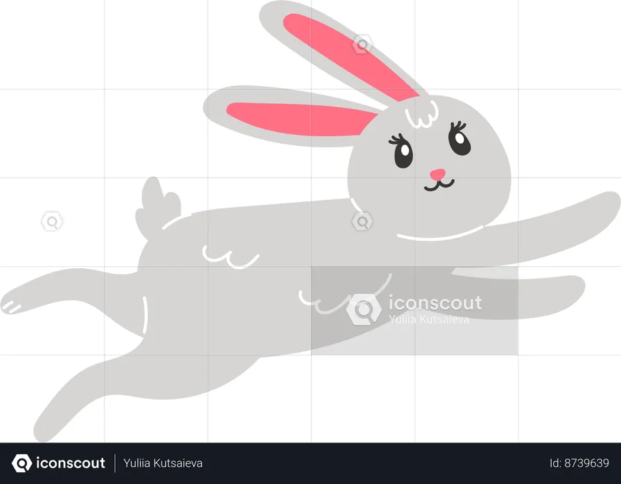 Easter Bunny jumping  Illustration