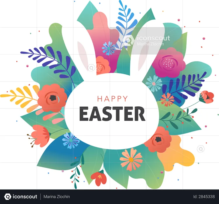 Easter greeting card  Illustration
