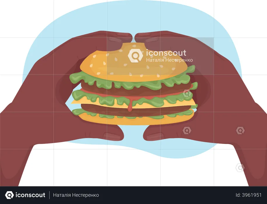 Eating burger  Illustration
