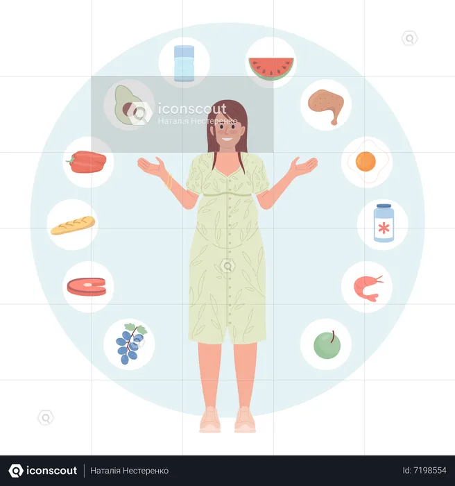 Eating healthy during pregnancy  Illustration