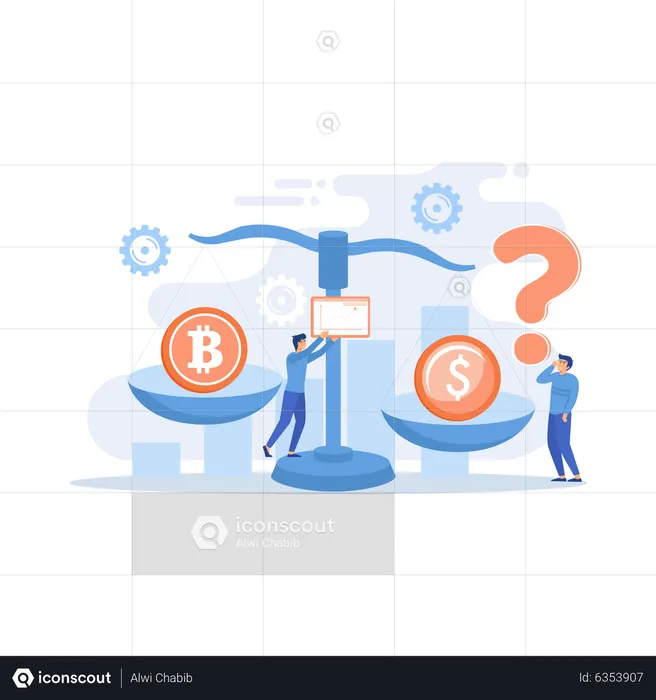 Échange d'argent virtuel  Illustration