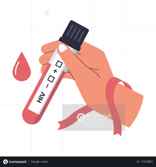 Échantillon de sang pour le dépistage du VIH  Illustration