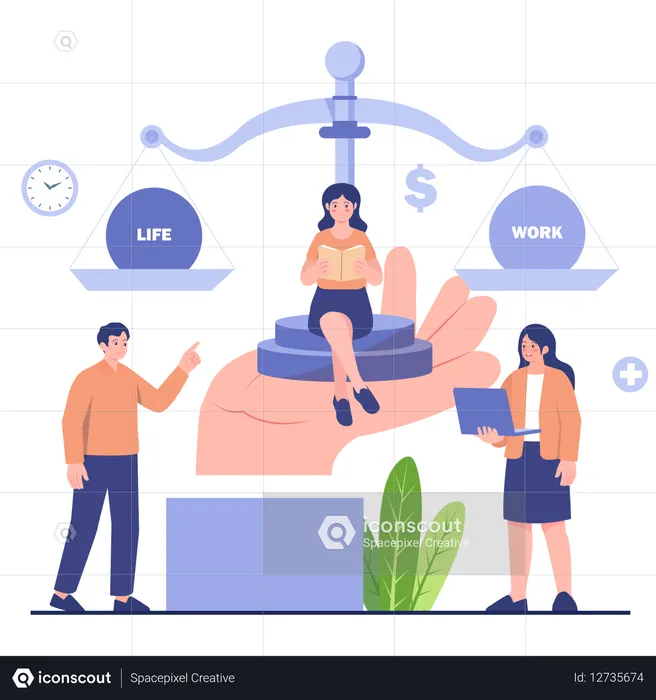 Échelle d'équilibre entre vie professionnelle et vie privée  Illustration