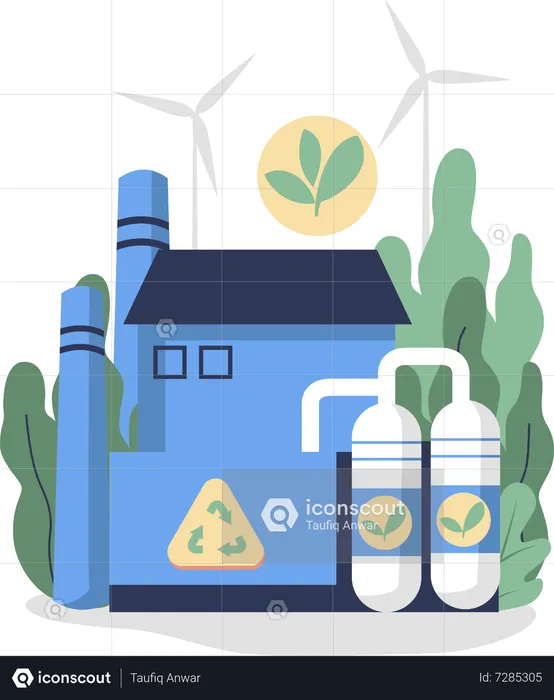 Eco friendly industries  Illustration
