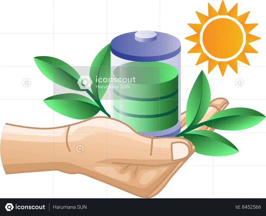 Eco green energy battery  Illustration