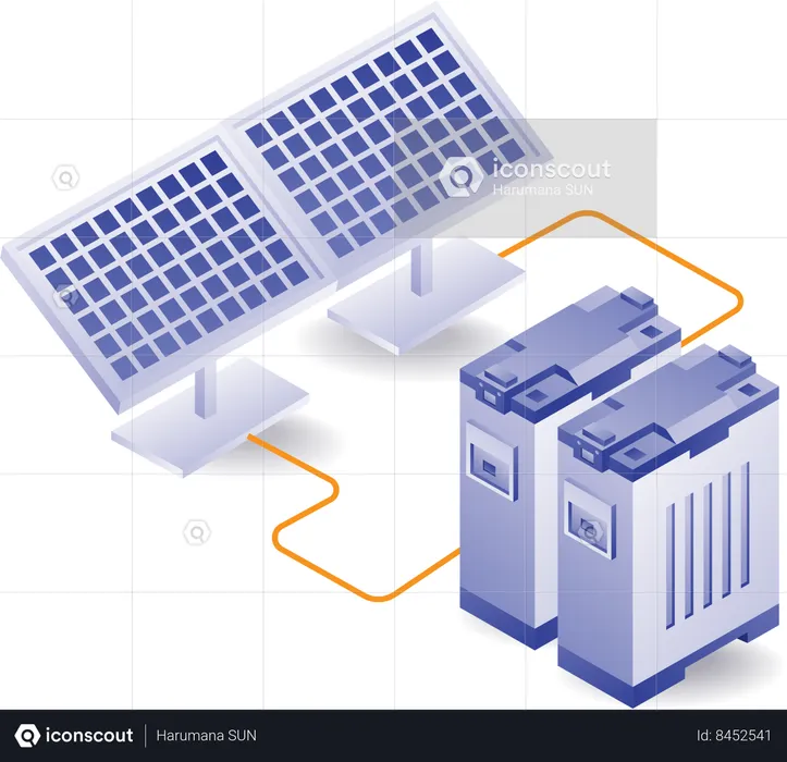 Eco green Large solar panel energy storage battery  Illustration