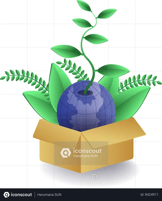 Eco green plant earth  Illustration