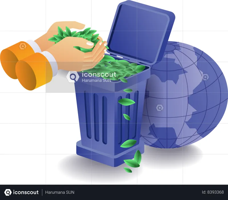 Eco green recycling organic waste  Illustration