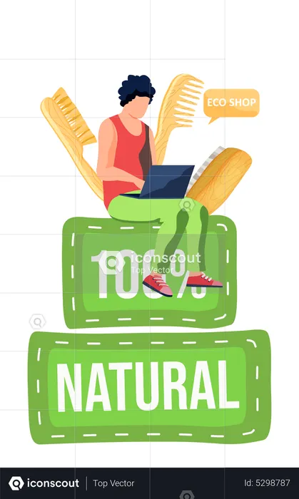 Eco shopping on the internet  Illustration