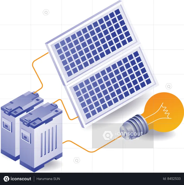 Eco verde da energia do painel solar  Ilustração