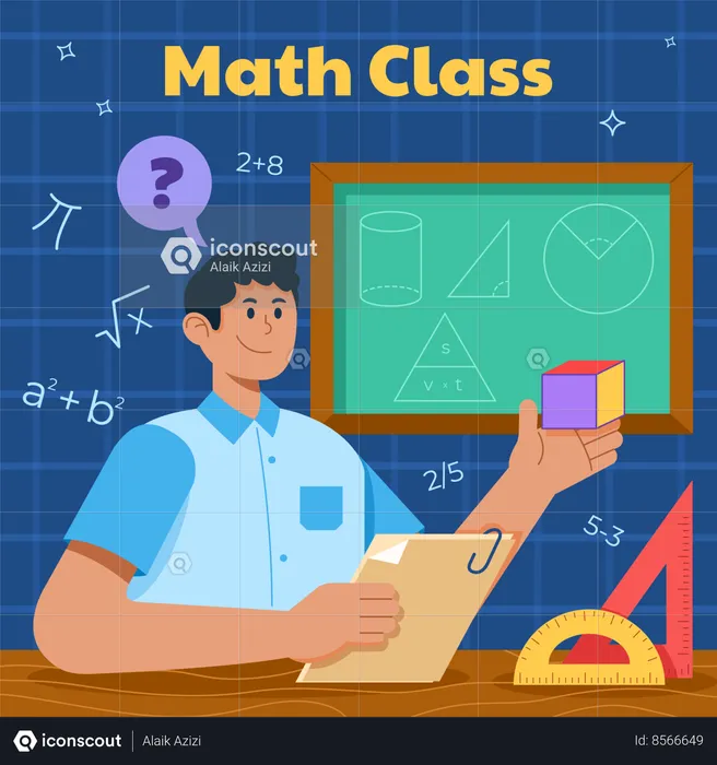 Écolier, apprentissage, mathématique  Illustration