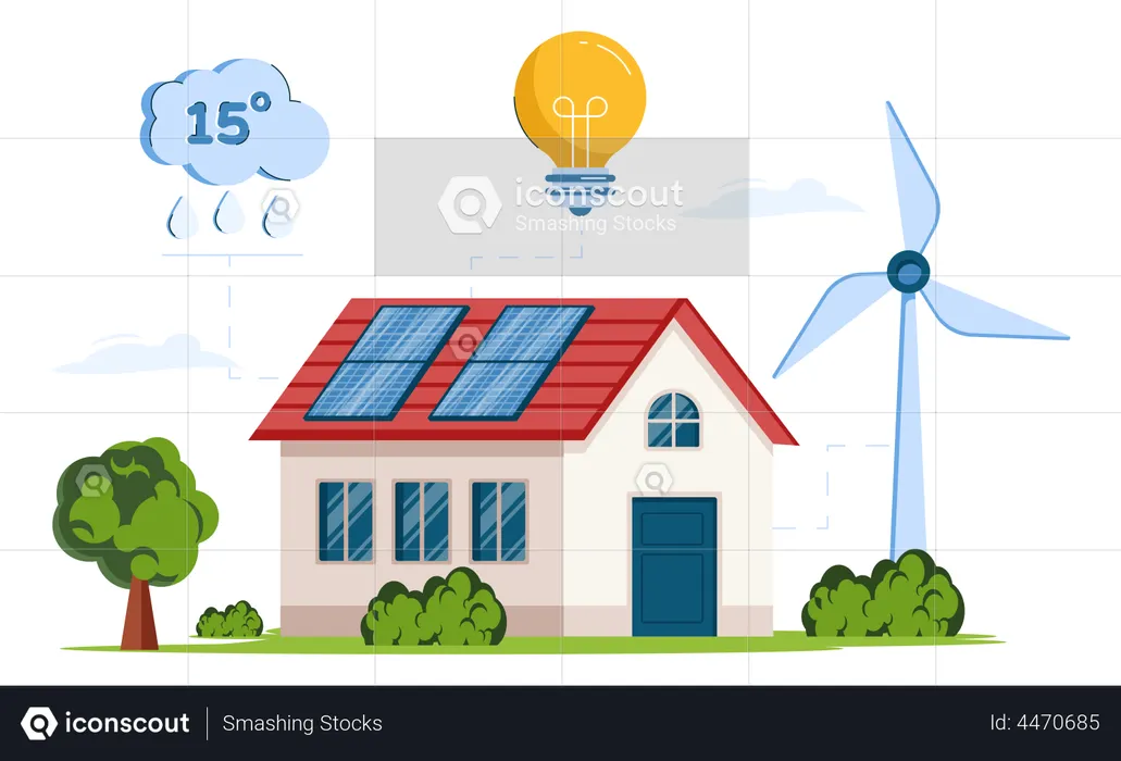Ecological Home  Illustration