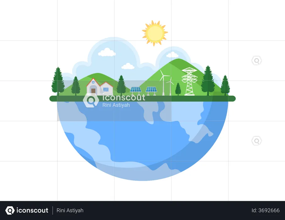 Ecological Sustainable Energy  Illustration