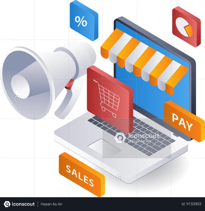 Ecomerce shopping campaign  Illustration