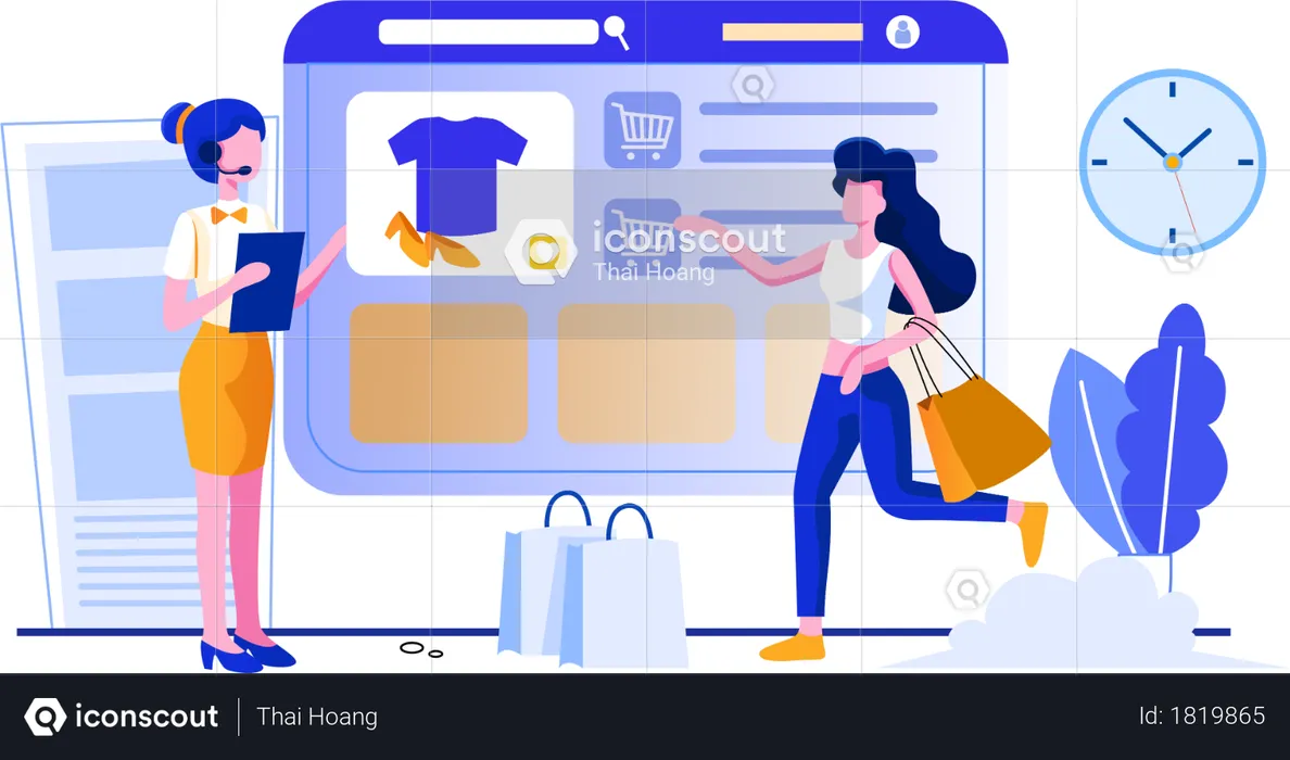 Ecommerce shopping website  Illustration